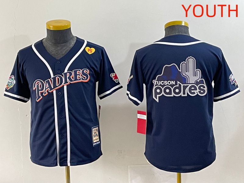 Youth 2025 San Diego Padres Blank Blue Throwback Game Nike MLB Jersey style 16->youth mlb jersey->Youth Jersey